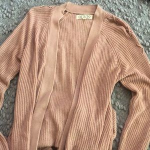 Pink knit cardigan